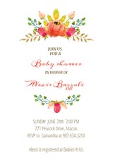 Flowers Crown - Baby Shower Invitation